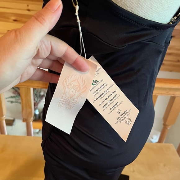 We Are HAH It Suits U Convertible One Piece Ruched Swim Dress in Noir Size M NWT - Picture 6 of 10